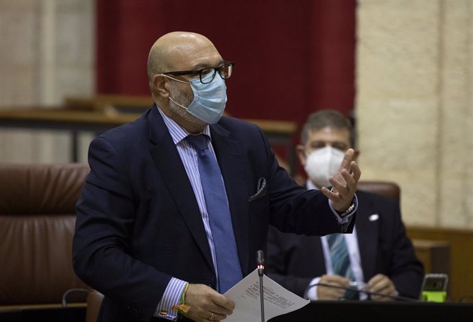 El portavoz del grupo parlamentario Vox en Andalucía, Alejandro Hernández, en una foto de archivo.