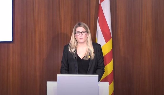 La presidenta de JxCat en Barcelona, Elsa Artadi, en rueda de prensa