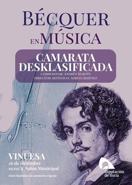 Cartel de la actuación en Vinuesa,