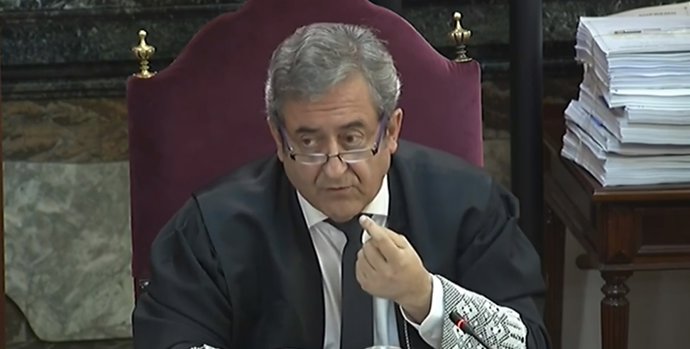 El fiscal Javier Zaragoza durante su intervención en las conclusiones de la Fiscalía en el juicio por el procés en el Tribunal Supremo