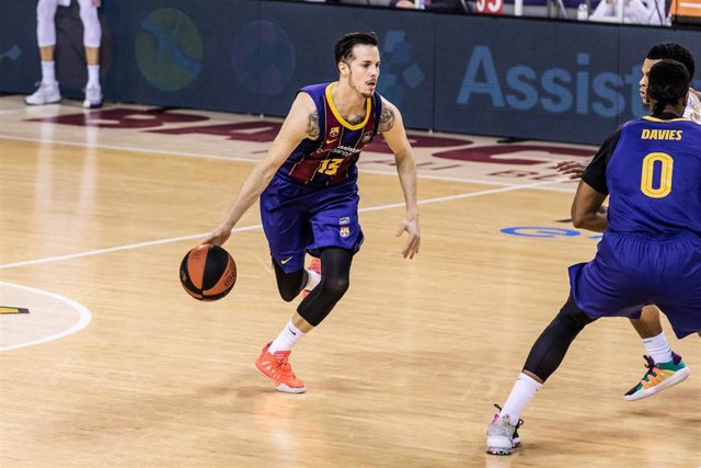 Thomas Heurtel en un partido con el Barça