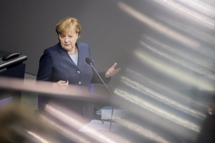 Angela Merkel, en una comparecencia en el Parlamento alemán