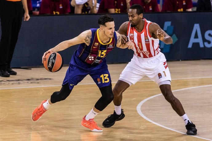 Thomas Heurtel of Fc Barcelona during the Turkish Airlines EuroLeague match between  Fc Barcelona and Crvena Zvezda MTS Belgrade at Palau Blaugrana on November 20, 2020 in Barcelona, Spain.