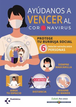 Cartel de Osakidetza con recomendaciones contra el covid-19