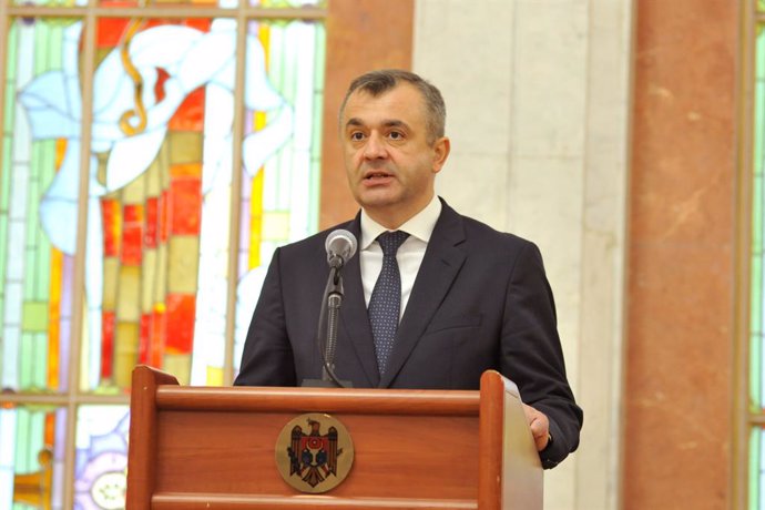 Ion Chicu, primer ministro de Moldavia, en una comparecencia ante la prensa