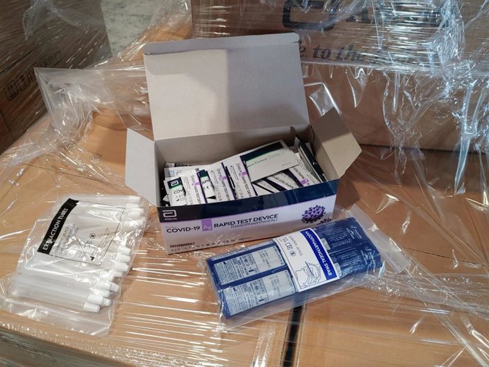 Test de antígenos recibidos por el Gobierno de Aragón el 9 de octubre.