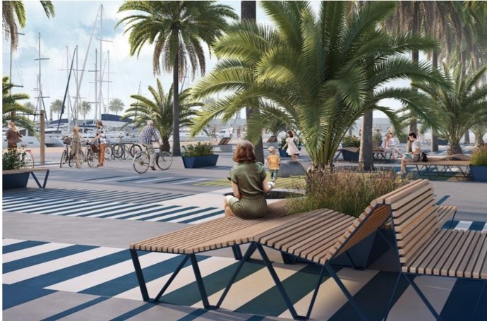 Proyecto de reforma provisional del Port Olímpic de Barcelona antes de su reforma integral