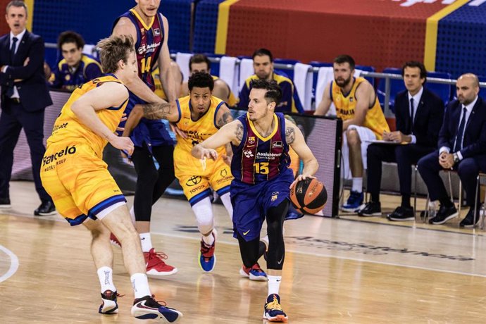 Thomas Heurtel of Fc Barcelona during the Liga Endesa ACB match between Fc Barcelona and Herbalife Gran Canaria at Palau Blaugrana on December 06, 2020 in Barcelona, Spain.