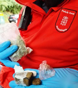 Sustancias incautadas por la Policía Foral.
