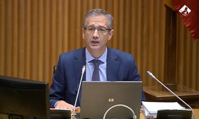 El gobernador del Banco de España, Pablo Hernández de Cos, comparece ante la Comisión de Asuntos Económicos y Transformación Digital para presentar el Informe Anual del Banco de España.
