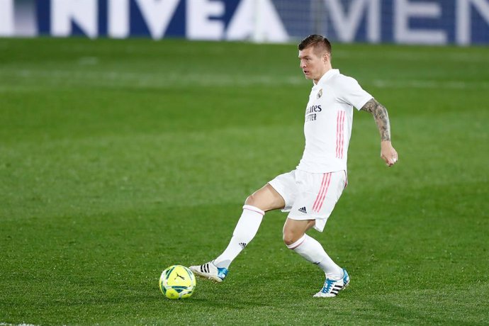 Toni Kroos of Real Madrid in action during the spanish league, La Liga, football match played between Real Madrid and Athletic Club de Bilbao at Alfredo di Stefano stadium on december 15, 2020, in Valdebebas, Madrid, Spain