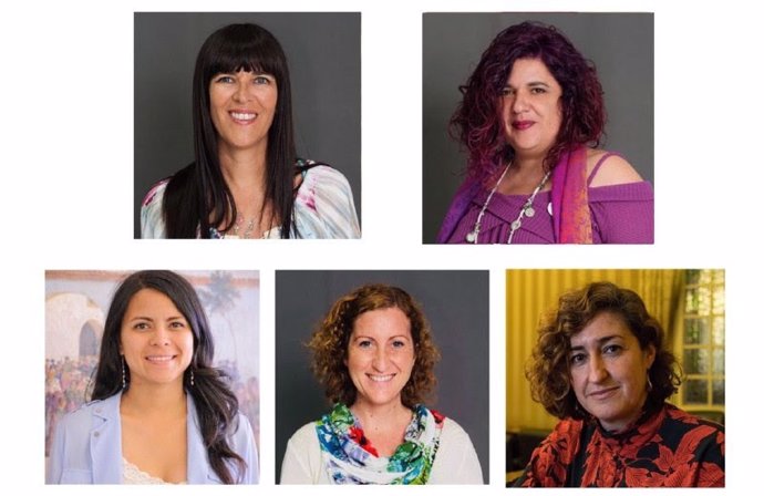 Las cinco nuevas portavoces de Podemos en cinco municipios de Ibiza.