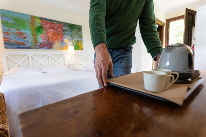 Imagen de una habitación del Hotel Ibarra, en Zalla (Bizkaia)