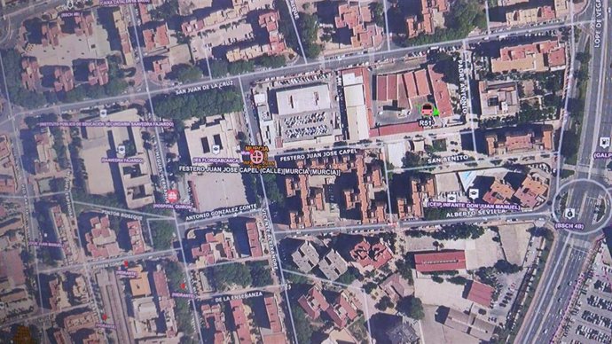 Imagen aérea del lugar en el que se ha registrado el incendio