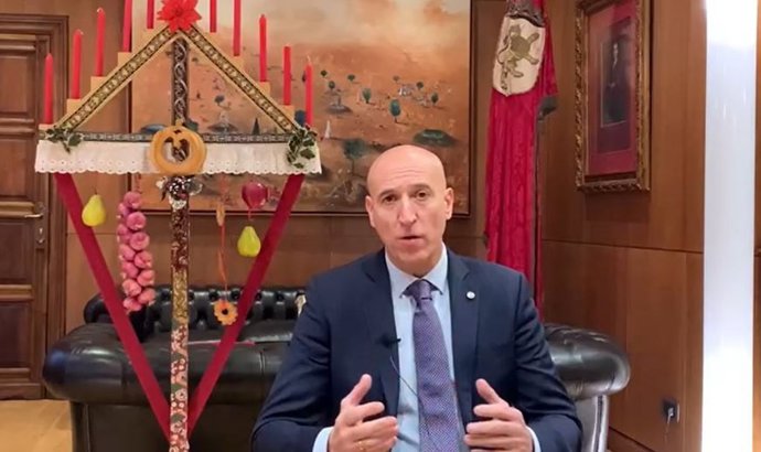 Captura del vídeo con el mensaje del alcalde de León.