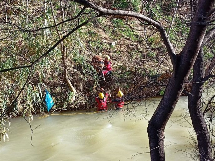 Los bomberos del Ayuntamiento han intervenido en el Huerva.