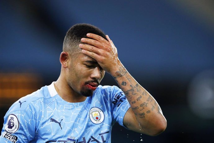 Gabriel Jesus of Manchester City injured during the English championship Premier League football match between Manchester City and West Bromwich Albion on December 15, 2020 at Etihad Stadium in Manchester, England - Photo Lynne Cameron / Colorsport / DP