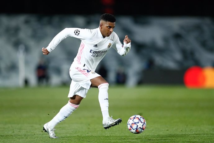 Rodrygo Silva de Goes of Real Madrid in action during the UEFA Champions League football match played between Real Madrid and Borussia Monchengladbach at Ciudad Deportiva Real Madrid on december 09, 2020, in Valdebebas, Madrid, Spain
