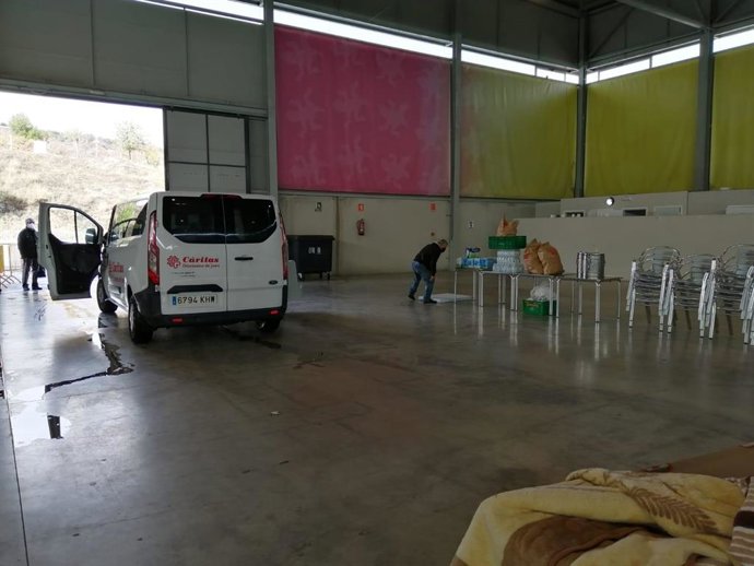 Imagen del dispositivo de emergencia para temporeros en el Jaén Arena.