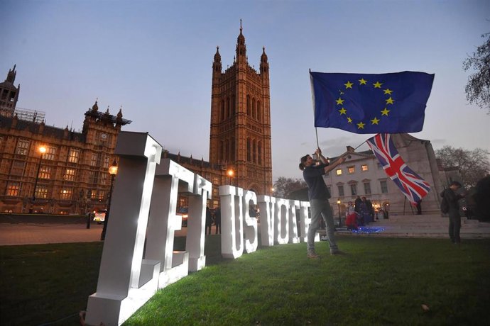 Un manifestante anti Brexit en Londres. 