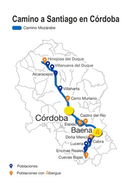 Camino de Santiago en la provincia de Córdoba.