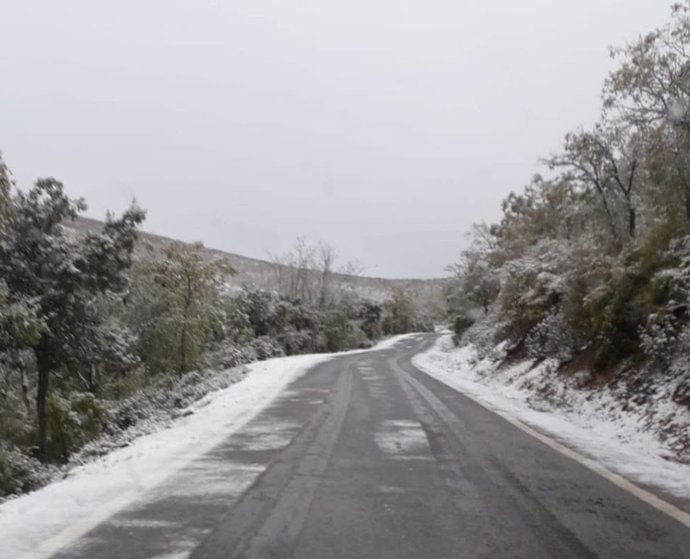 Nieve en la provincia de Zaragoza.