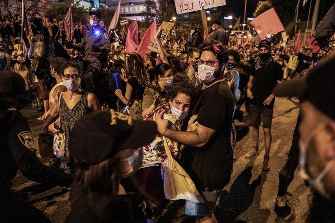 Imagen de archivo de las protestas contra el primer ministro de Israel, Benjamin Netanyahu, en Tel Aviv.