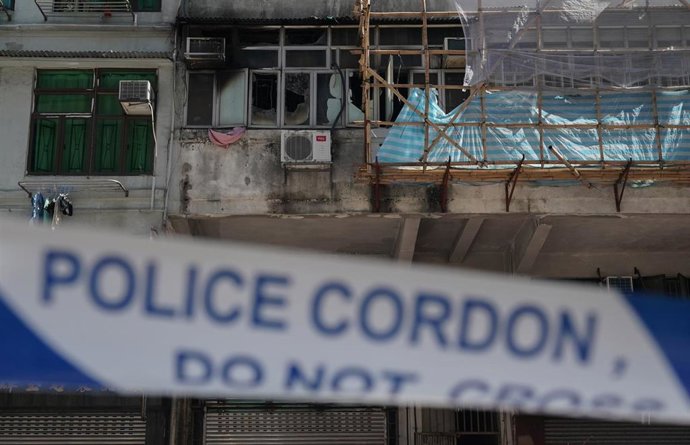 Imagen de archivo de un cordón policial en China.