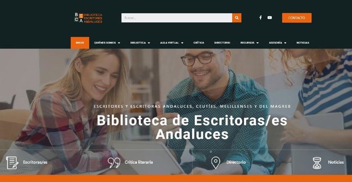Imagen de la biblioteca virtual de escritores andaluces puesta en marcha entre la Asociación Colegial de Escritores y Cedro.