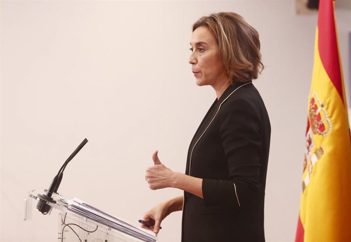 La portavoz parlamentaria del PP, Cuca Gamarra, en rueda de prensa en el Congreso el pasado 15 de diciembre