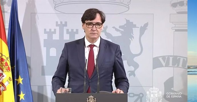 El ministre de Sanitat, Salvador Illa, en roda de premsa.