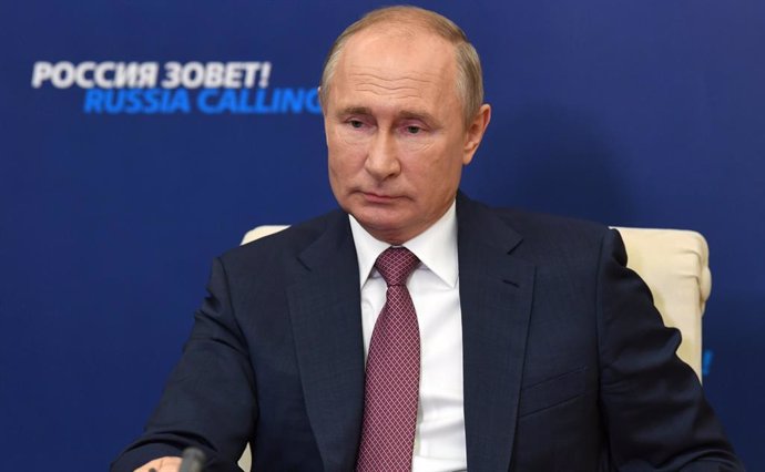 Vladimir Putin en una comparecencia
