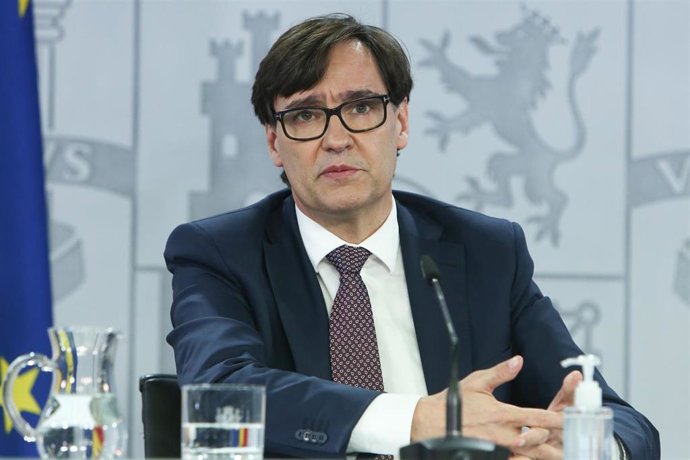 El ministro de Sanidad, Salvador Illa, ofrece una rueda de prensa posterior al Consejo Interterritorial del Sistema Nacional de Salud, en Moncloa, Madrid (España), a 23 de diciembre de 2020.