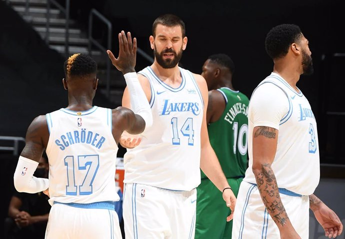 Marc Gasol celebra la victoria de los Lakers