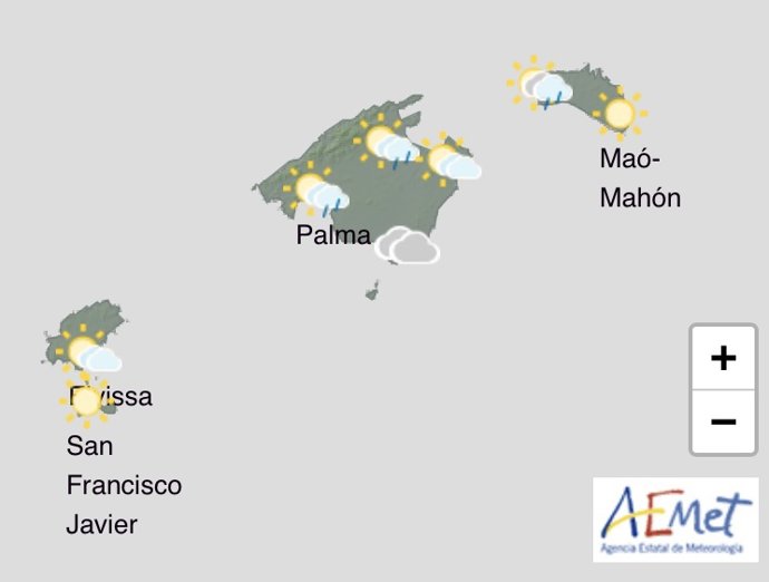 Previsión meteorológica de la Agencia Estatal de Meteorología (Aemet) en Baleares para el 28 de diciembre.
