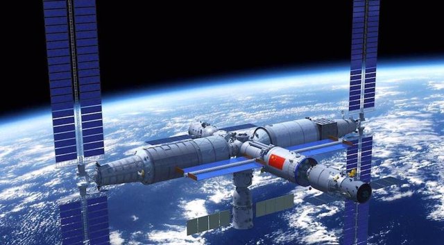 Impresión artística de la estación espacial china