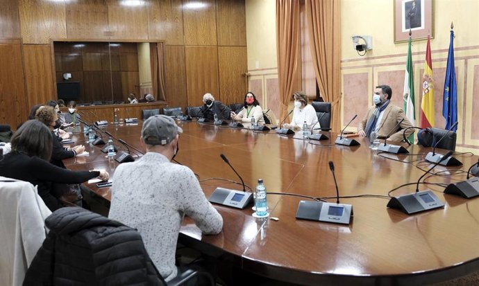 Reunión de la secretaria general del PSOE-A, Susana Díaz, con representantes del sector cultural.