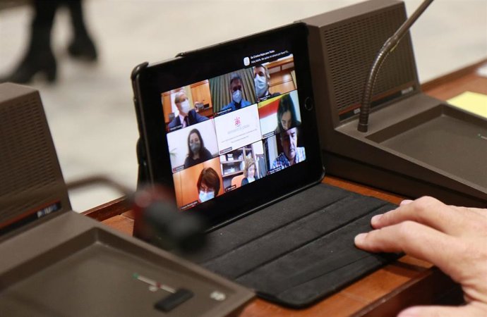 Celebración de un Pleno telemático del Ayuntamiento de Córdoba, en una imagen de archivo.