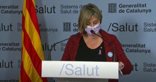 La consellera de Salud de la Generalitat, Alba Vergés, en rueda de prensa telemática