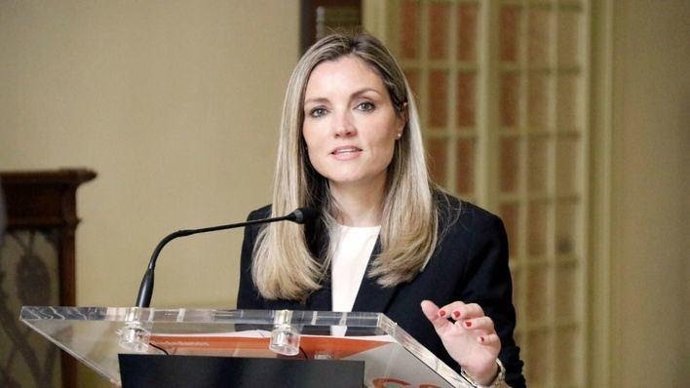 La portavoz de Ciudadanos en Baleares, Patricia Guasp, durante una rueda de prensa.