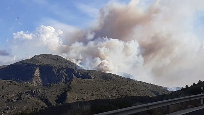 Incendio declarado en un paraje de Órgiva (Granada)