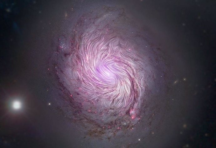 Imagen en luz visible y rayos X de la galaxia NGC 1068