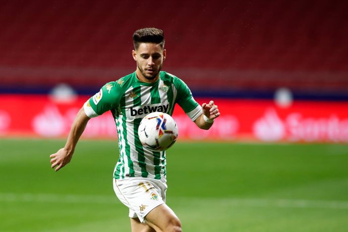 Alex Moreno of Real Betis in action during the spanish league, La Liga, football match played between Atletico de Wanda Metropolitano stadium on October 24, 2020 in Madrid, Spain.