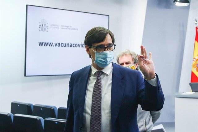 El ministre de Sanitat, Salvador Illa, en una roda de premsa després de la reunió del Consell Interterritorial del Sistema Nacional de Salut. Madrid (Espanya), 28 de desembre del 2020.