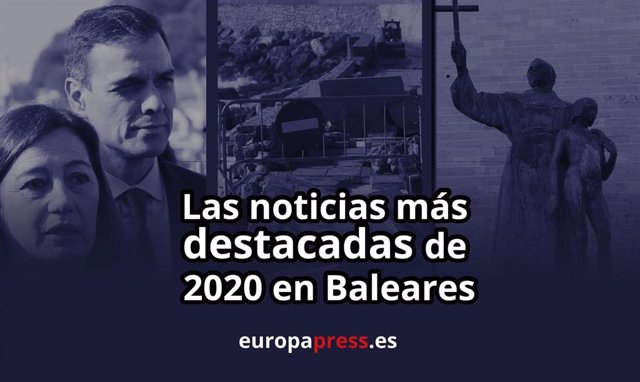 Montaje fotográfico con algunas noticias más destacadas de 2020 en Baleares