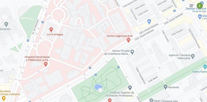 Zona en la que está situada la calle Jaoquin Ballester en la que se va a construir vivienda pública sostenible