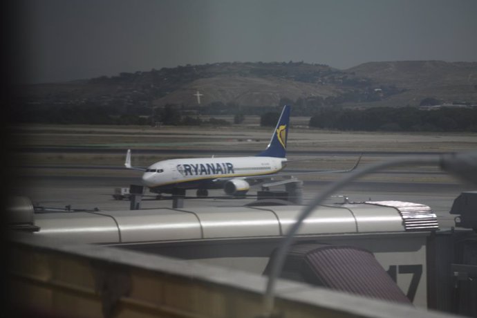 Aviones de Ryanair en el Aeropuerto de Madrid-Barajas Adolfo Suárez durante la huelga del miércoles día 25 de julio