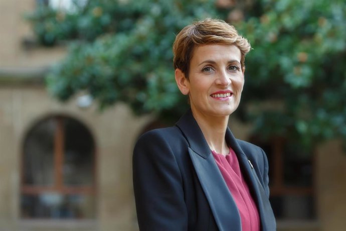 La presidenta del Gobierno de Navarra, María Chivite, en su mensaje de fin de año.