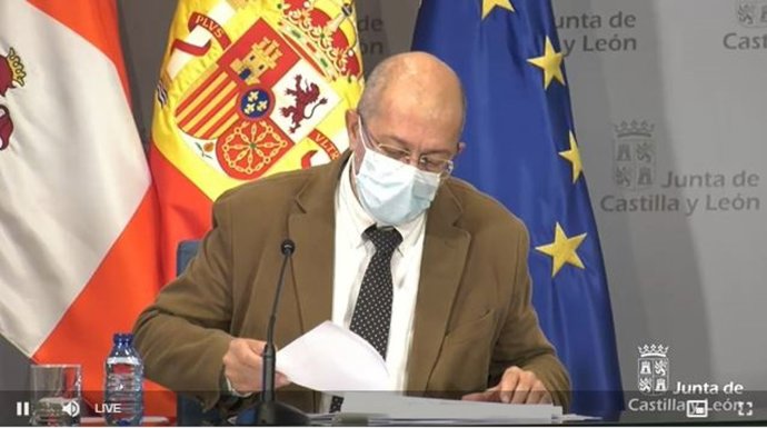 Captura de la comparecencia de Igea durante la rueda de prensa tras el Consejo de Gobierno.