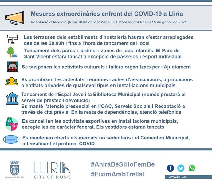 Bando de medidas extraordinarias en Llíria